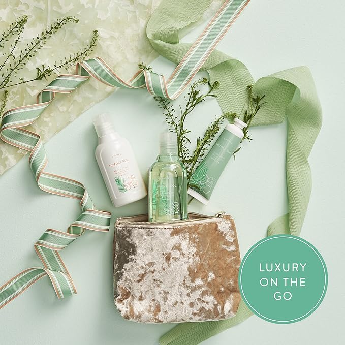 Thymes Travel Set and Beauty Bag - Contains Body Wash, Body Lotion & Hand Cream - Neroli Sol