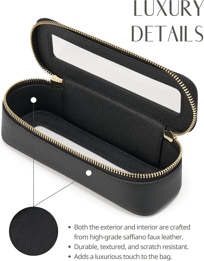 Popvibe Clear Makeup Bag Travel Cosmetic Case Transparent Toiletry Bag with Zipper, Portable Make Up Organizer Traveling Compact Car Bag for Essentials