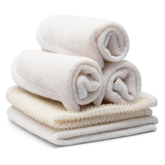 PARADISO Evriholder Soft-Weave Exfoliating Wash Cloths Dual-Textured for Face and Body, Pack of 5