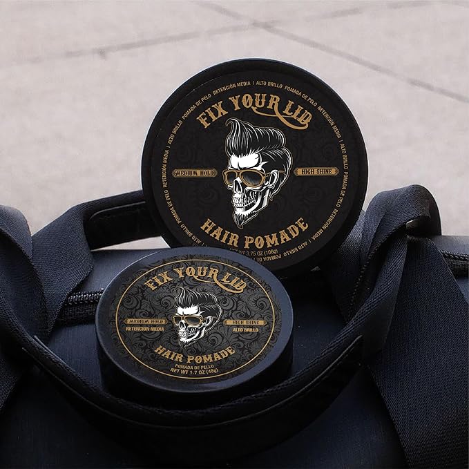 Fix Your Lid Hair Pomade for Men - Water Based Pomade Medium Hold High Shine - Easy to Wash Out - All Hair Types - 3.75oz