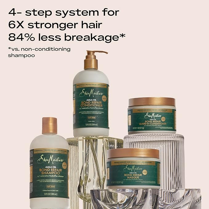 SheaMoisture Bond Repair Leave-In Conditioner AmlaOil Protects Against Damage & Strengthens Hair Bonds with Hydroplex Technology & AmlaOil For Less Breakage with Restorative HydroPlex Infusion 11fl oz