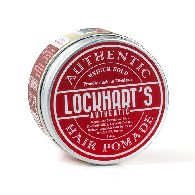 Lockhart's Oil Based Goon Grease - Handcrafted Pomade for Men – Medium Hold, Medium Shine - Locks in Moisture & Easy to Recomb - Sandalwood Vetiver Scent (3.4 oz)
