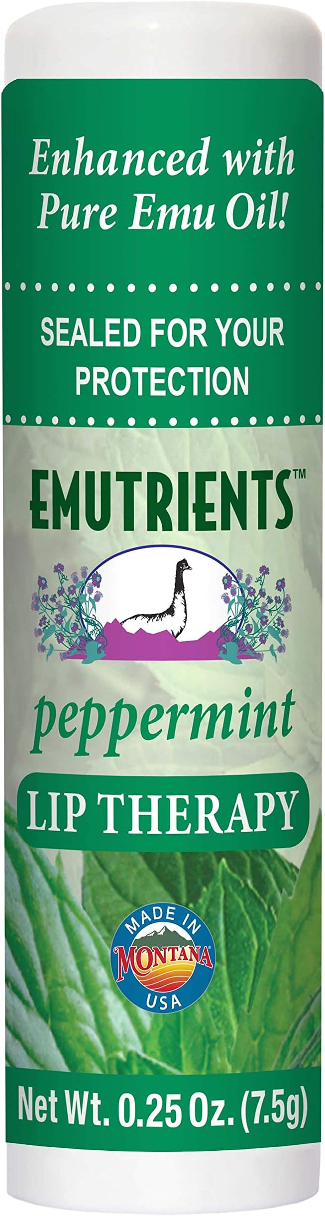 Montana Emu Ranch Natural Lip Balm 0.25 Ounce - Peppermint - Long Lasting Lip Therapy with Emu Oil