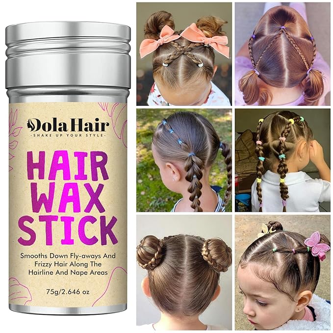 Dolahair Hair Wax Stick for Flyaways, Smoothing, and Slick Back - Hair Pomade for Women and Kids (2 Pack)