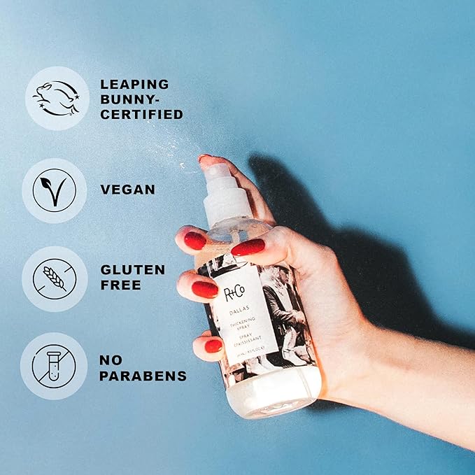 R+Co Dallas Hair Thickening Spray Travel Size | For Smooth, Body-Boosting Style without Stiffness | Ultimate Volume, Control, and Shine | TSA Approved | Set of 2