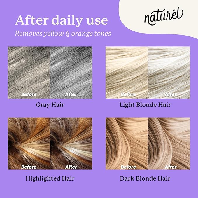 Naturel Purple Toning Conditioner Bar, Blonde or Grey Hair Toning Conditioner Bar with Biotin and Almond Oil, Vegan, Zero Waste, Cruelty Free, Made in USA