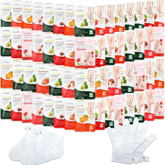 48 Pcs Fruits Beauty Hand Foot Mask Bulk Hydrating Hand Foot Moisturizing Gloves Aloe Mask for Spa Kit Beauty Skincare Gift Beauty Kits for Women