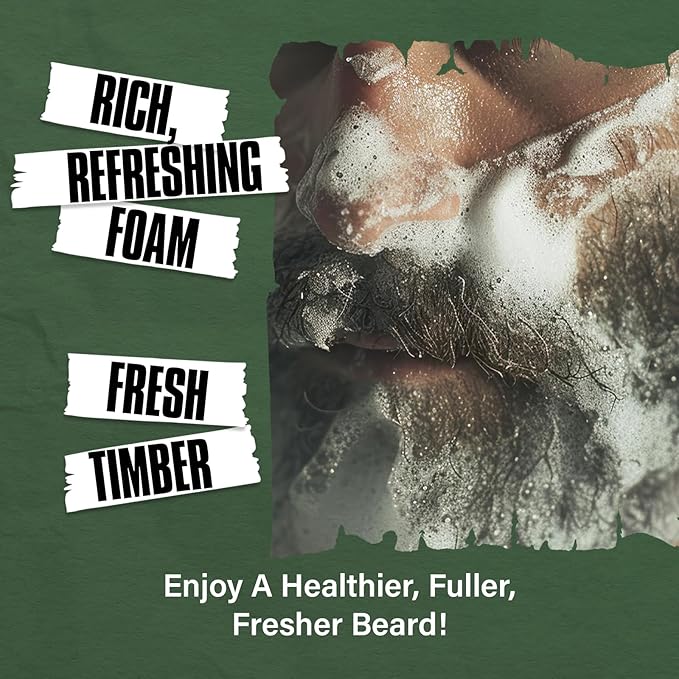 2-in-1 Beard Wash & Conditioner – Softens & Hydrates Dry, Coarse Beards for Effortless Styling – Cleanses & Conditions for Healthier, Fuller Facial Hair – Fresh Timber Scent – 8.45 fl oz