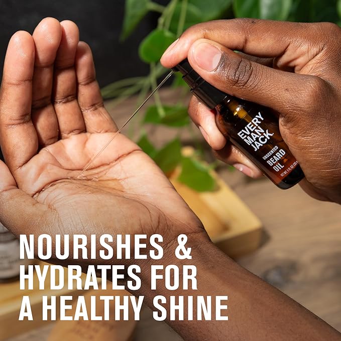 Every Man Jack Mens Beard Oil - Vanilla & Cedar Fragrance - Deeply Moisturizes and Softens Your Beard and Adds a Natural Shine - Naturally Derived with Shea Butter- 1 fl oz (2 Pack)