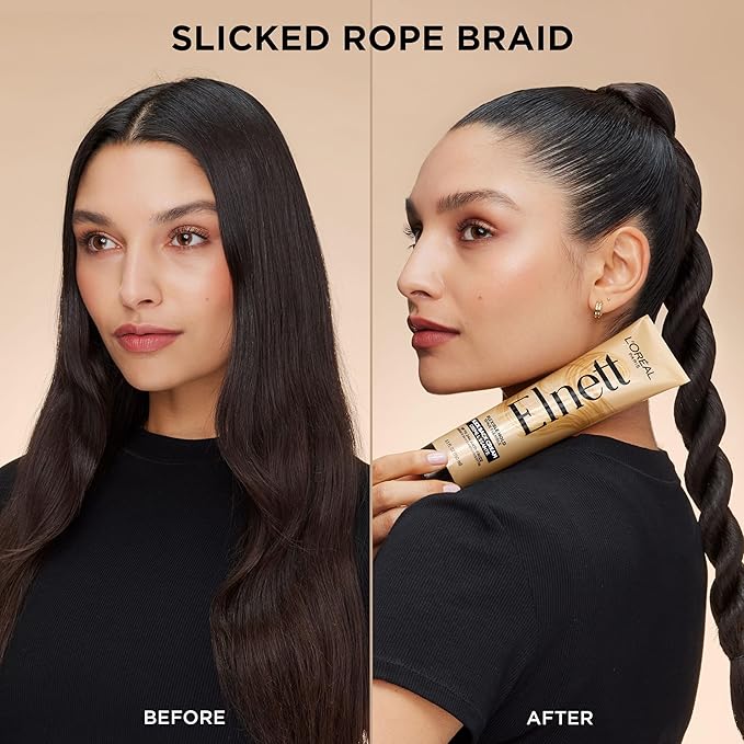 L'Oreal Paris Elnett Slick Back Styling Cream, Anti-Frizz Hair Cream for Flexible Hold, Frizz Control, Polished Shine and Slick Finish, 5.1 Fl Oz