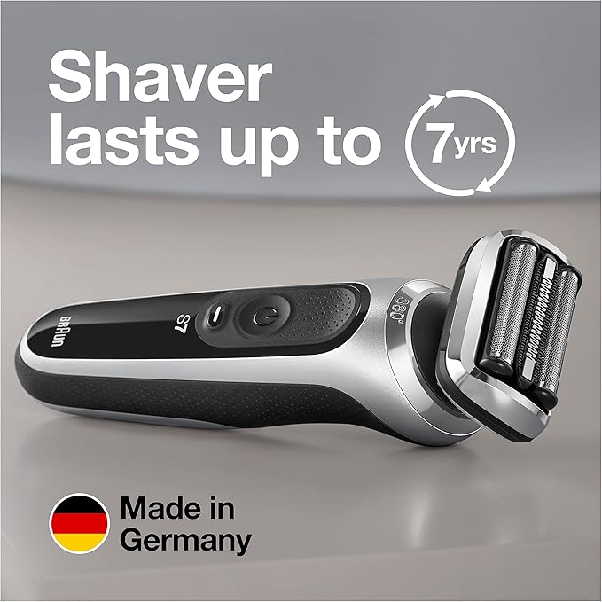 Braun Electric Razor for Men, Series 7 360 Flex Head Foil Shaver with Precision Beard Trimmer, Rechargeable, Wet & Dry and Travel Case, Black, 5 Piece Set