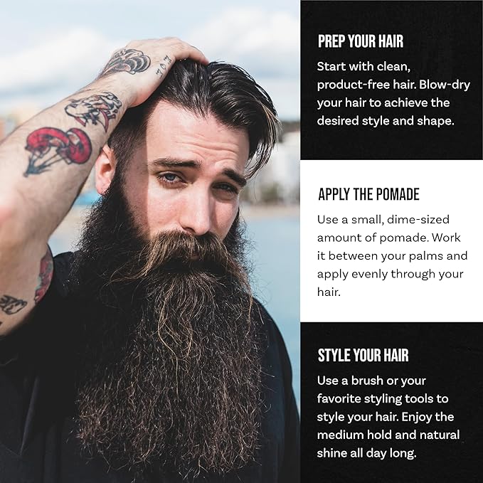 Hair Science - Premium, Organic, Water Based Pomade for Men & Women, Medium Hold, Professional Barber Formulation, Perfect for Curly, Wavy, & Short Hair Styling, Eucalyptus Scent, Travel Size (2 Oz)