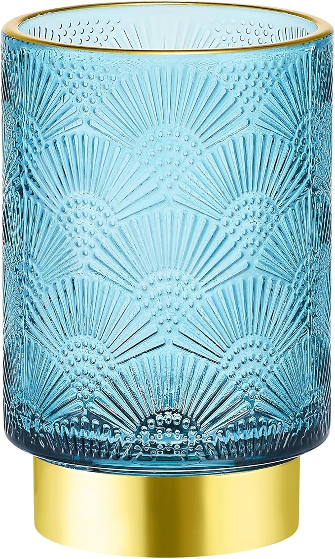 Makeup Brush Holder Organizer,Toothbrush Holders,Desk Pen Pencil Holder,Multifunctional Vintage Glass Brush Cup（A41-3-US）