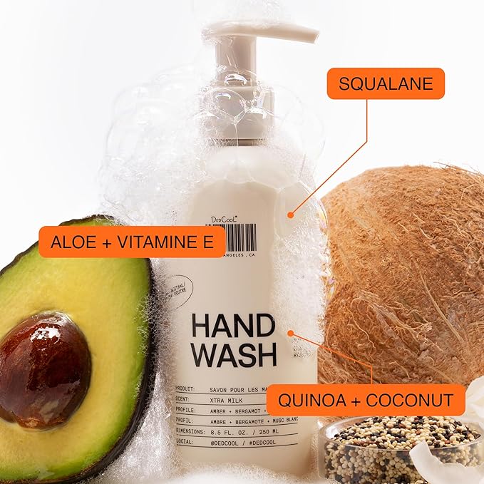 DedCool Xtra Milk Hand Wash Refill – Gentle Cleanser with Squalane, Aloe, and Marshmallow Root | Non-Toxic, Vegan, Carbon-Neutral