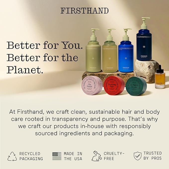 Firsthand Supply Texturizing Paste - Clean & Non-toxic Hair Care Ingredients - For Textured, Messy & Relaxed Hair Styles - 3oz (88ml)