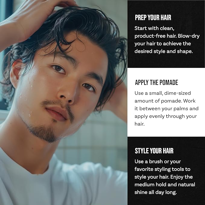 Hair Science - Premium, Organic, Water-Based Pomade for Men & Women, Medium Hold, Natural Shine, Professional Barber Formulation, Perfect for Curly, Wavy, & Short Hair Styling, Eucalyptus Scent (4 Oz)