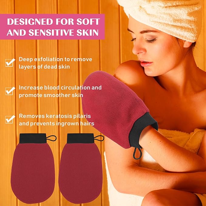 20 Pcs Exfoliating Glove Bulk Summer Exfoliator Mitt Body Scrubber 150d Viscose Fiber Deep Skin Korean Scrub Mitt for Spa Massage Dead Skin Remover for Men and Women(Multicolor)