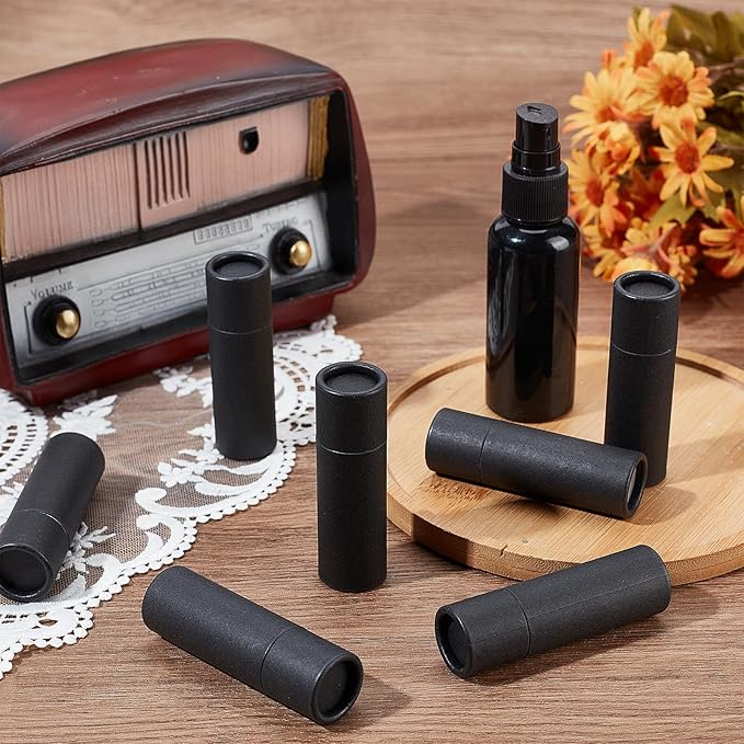 NICENEEDED 10 Pcs Paperboard Lip Balm Tubes, Paper Lipstick Tube, Cardboard Empty Lip Gloss Container Solid Perfume Tube Cosmetic Box for DIY Lip Gloss Balm Chapstick