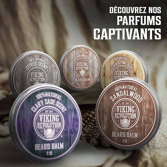 BEST DEAL Beard Balm with Argan Oil & Mango Butter - Styles, Strengthens & Softens Beards & Mustaches - Citrus Scent Leave in Conditioner Wax for Men by Viking Revolution