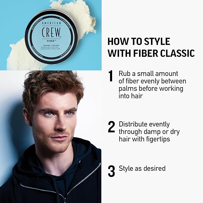 American Crew Men's Hair Fiber, Like Hair Gel with High Hold & Low Shine, 3 oz