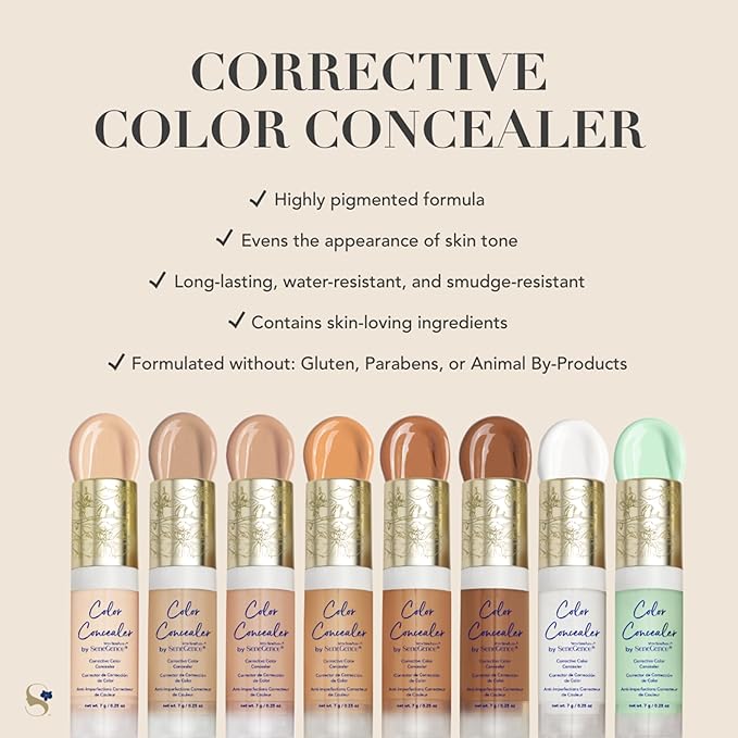 SeneGence Corrective Color Concealer, White, 0.25 Fl Oz, Anti-Aging Benefits, Hydrating Aloe Vera Juice, Vitamin B & E for Even Skin Tone and Flawless Coverage