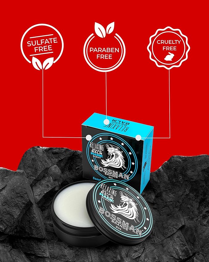 Bossman Relaxing Beard Balm for Men (Magic Scent) – Tames, Relaxes, Thickens & Softens for Ultimate Beard Care – Made in USA
