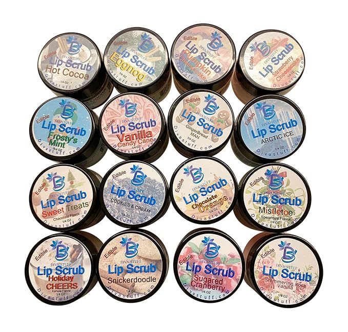 Diva Stuff Ultra Hydrating Lip Scrub for Soft Lips, Gentle Exfoliation, Moisturizer & Conditioner, ¼ oz - Made in the USA (Chocolate Orange)