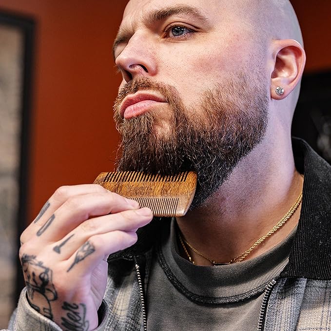 Whiskey & Granite Beard Kit for Men – 100% Natural Ingredients (Mountain Shine). Includes beard oil and balm, comb, brush, and scissors.