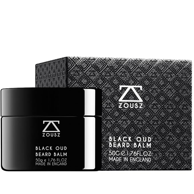 Black Oud Beard Care Kit - Non-Greasy, Premium Balm with Shea Butter | Ultimate Softener and Conditioner for Men, 50mL