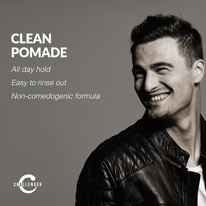 Challenger Fragrance Free Cream Pomade | Non-Comedogenic Styling Product | Unscented Hair Gel | Medium Firm Hold & Clean Ingredients | 3oz