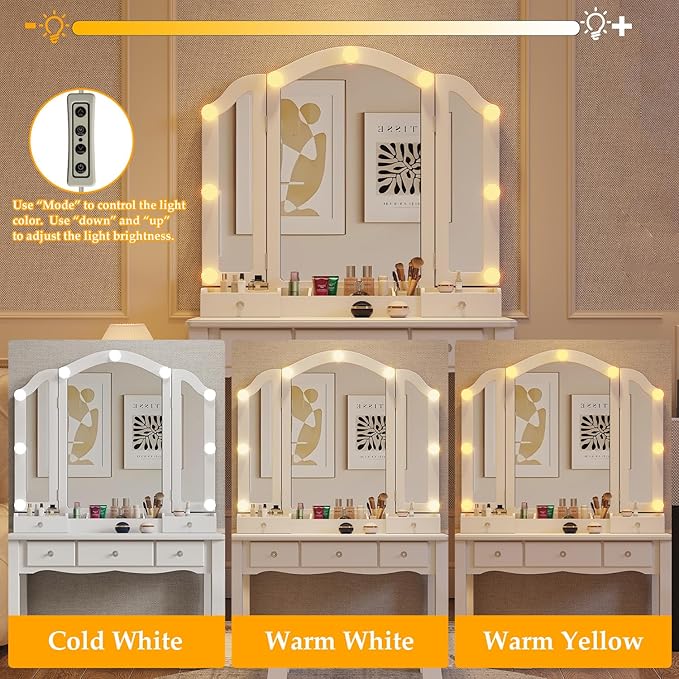 Makeup Vanity with Lights Vanity Desk with Mirror and Lights Makeup Vanity with Drawers Vanity Table with Light Vanity with Lighted Mirror and Chair