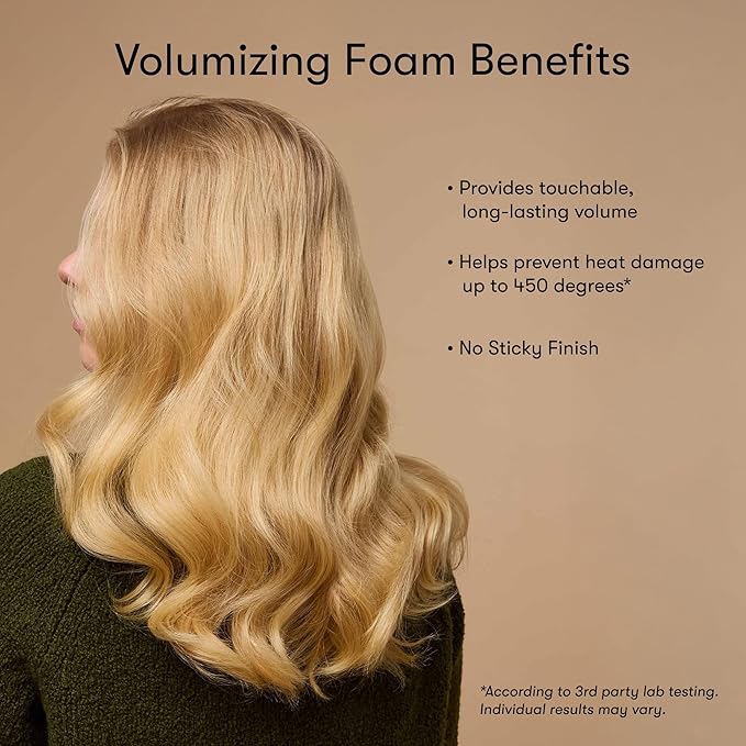 Volumizing Foam Hair Styler for Heat Protection, Added Lift, and Straight to Wavy or Fine to Medium Hair Types, 5 Fl Oz