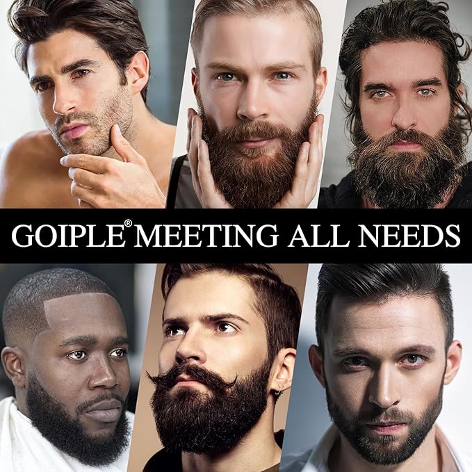 Beard Shaper for Men Beard Shaping Tools - Beard Straightener, Beard Template Guide, Professional Straight Edge Razor, 10 PCS Double Edge Blade, Barber Pencil, Beard Comb, 2 Stainless Steel Scissors