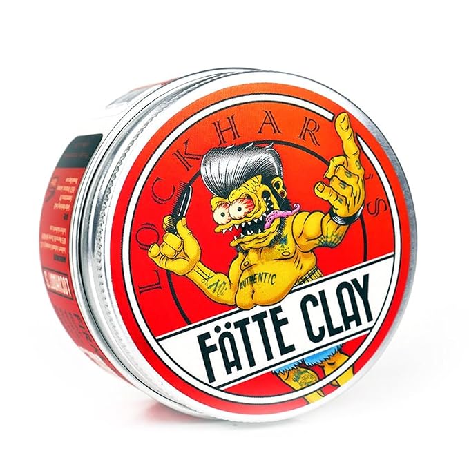 Lockhart’s Fätte Clay - Pomade For Men (3.4oz) – All-Day Hold, Natural Finish, Insane Texture and Volume – Smooth, Easy Application - Wicked Hold Without The Crunchy Hair – Sandalwood Scent