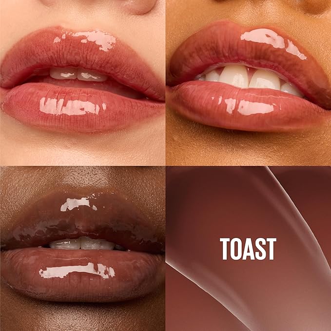 MAYBELLINE Lifter Gloss, Hydrating Honey'd Lip Gloss with Hyaluronic Acid, High Shine for Plumper Looking Lips, Toast, 1 Count