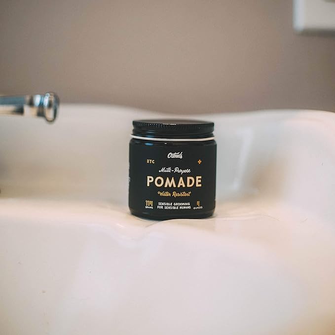 O'Douds Multi-Purpose Pomade - Water-Resistant Styling Pomade for Men - Natural, Plant-Based Ingredients - Firm hold with Medium to High Shine - Cedarwood & Orange Scent (4oz)