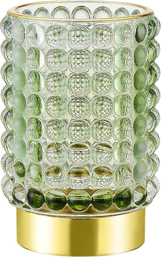 Makeup Brush Holder Organizer,Toothbrush Holders,Desk Pen Pencil Holder,Multifunctional Vintage Glass Brush Cup(A38-2-US/Green/L)