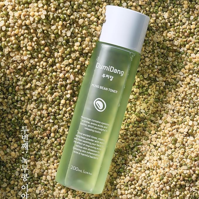 Mung Bean Essence Toner - Korean Traditional Vegan Skincare Formula, Hydrating and Detoxifying with Fermented Mung Bean Extract and 8 Bean Complex, 200mL | 6.75fl. oz., Green