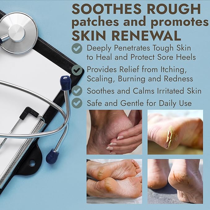 Terramed Just Think Comfort Foot Balm for Dry Cracked Feet | Foot Balm Stick for Dry Cracked Feet Tough Skin on The Heels and Intensely Moisturizing | No Mess Applicator | 2 Pack Stick