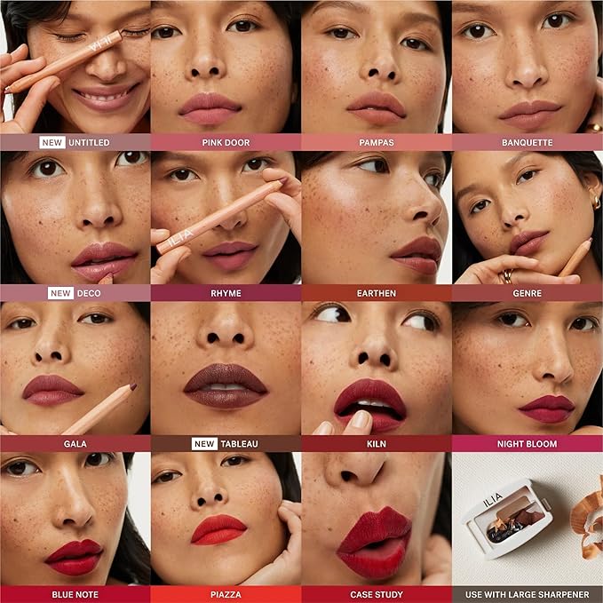 ILIA - Lip Sketch Hydrating Crayon | Hydrate, Plump, Smooth, Strengthen | Long Lasting up to 12-Hours, Bleed-Resistant, Soft-Matte | Barrier-Building, Non-Toxic, Cruelty-Free (Gala)