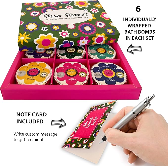Shower Steamers for Women Gift Set, 24pc Shower Bombs Aromatherapy Gift Set w/Organic Essential Oils. Shower Melts, Bath Bombs for Shower, Birthday Gifts, Individually Wrapped & 4 Boxes of Pack of 6