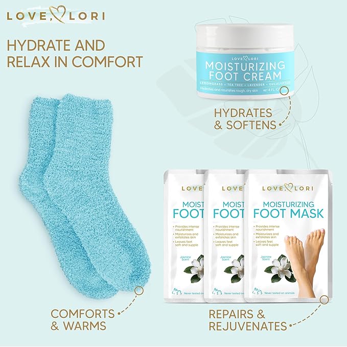 LOVE, LORI Foot Spa Kit, Foot Care Kit, Self Care Gifts for Women, 8 Piece Pedicure Kit, Great Valentine Day Gifts for Her, Gifts for Women, Spa Gifts