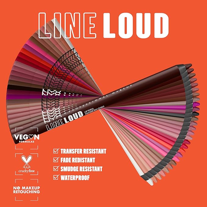 NYX PROFESSIONAL MAKEUP Line Loud Lip Liner, Longwear and Pigmented Lip Pencil with Jojoba Oil & Vitamin E - Ten Out Of Ten