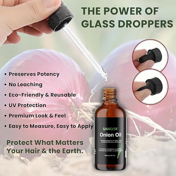 Himalayan Red Onions Oil | 100% Pure (2.02oz)| Cold-pressed, stimulates hair growth, strengthens follicles, and treats infections for healthier hair | 60ml