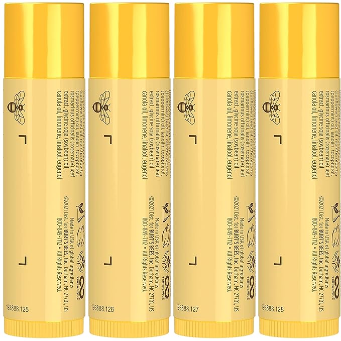 Burt's Bees Christmas Gifts, 4 Lip Balm Stocking Stuffers Products, Jingle Balms Set - Classic Beeswax Moisturizing Lip Balm
