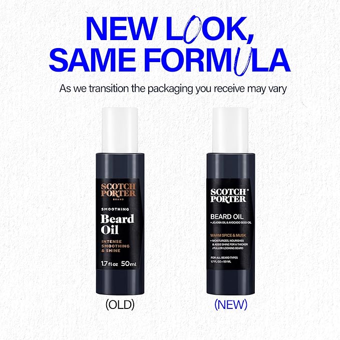 Scotch Porter Smoothing Beard Oil – Nourishing Oil Seals in Moisture & Smooths Flyaways for a Frizz-Free, Fuller/Healthier-Looking Beard with All-Day Shine – Original Scent, 1.7 oz. - 2 Pack