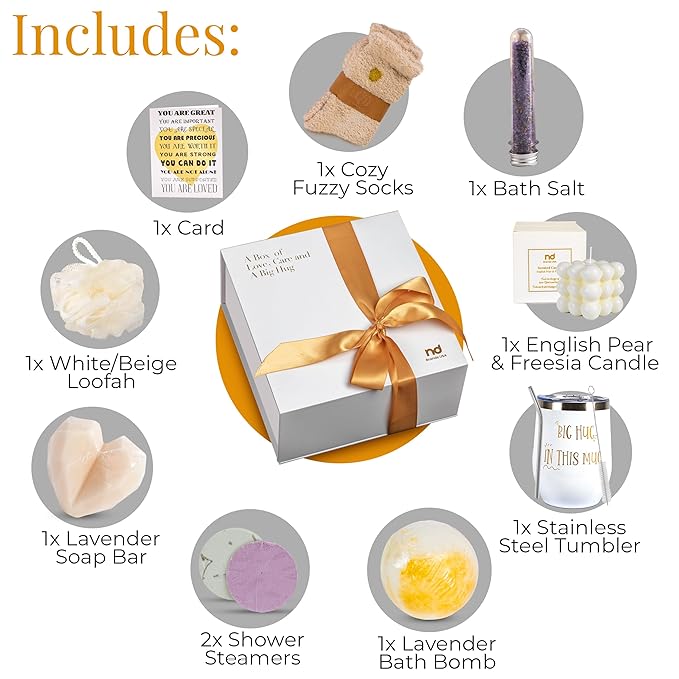 Self Care Gifts for Women, Birthday Gift Care Package, Get Well Soon Gift Basket Relaxing Spa Gift Box Thinking of You Gift Set for Sister Best Friend