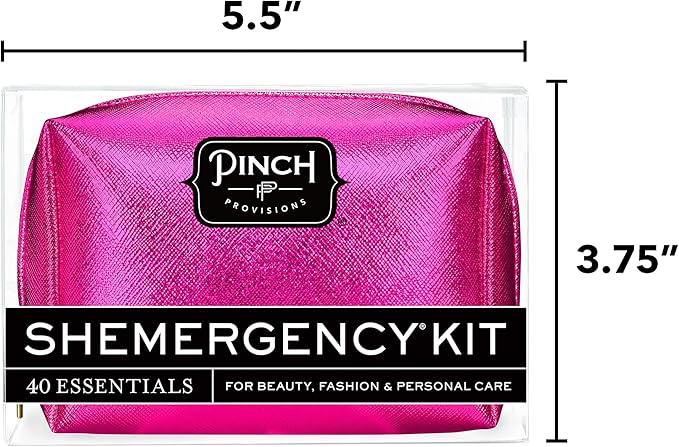 Pinch Provisions Shemergency Kit for Her, 40 Emergency Essential Items, Compact, Multi-Functional Pouch, Gift for Women, Birthday, Bachelorette Parties, and More!