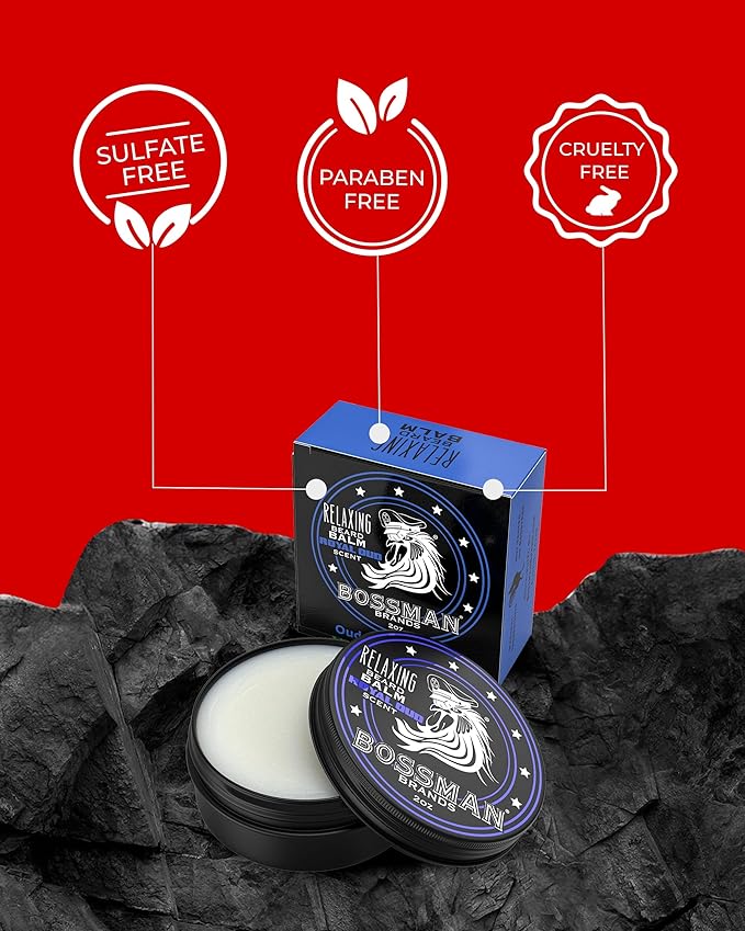 Bossman Relaxing Beard Balm for Men (Royal Oud Scent) – Tames, Relaxes, Thickens & Softens for Ultimate Beard Care – Made in USA