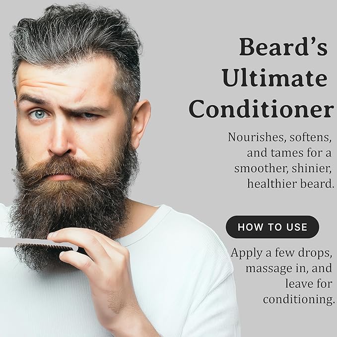 Bella Terra Oils - Beard Oil 8oz - A Luxurious Blend of Natural Organic Vitamin E, Organic Jojoba & Argan Oils, The Ultimate Beard Softener, Vintage Elegance in Every Drop